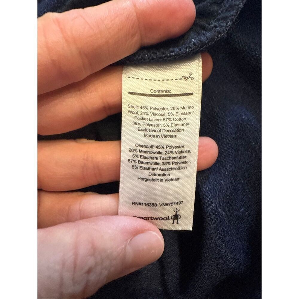 Smartwool Heathered Navy Blue Merino Wool Blend Active Reset Romper Size Large - Picture 4 of 5